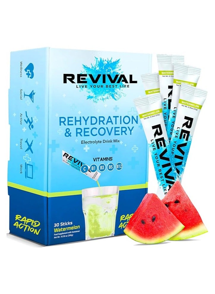 Revival Rapid Rehydration Electrolytes Powder Watermelon 30 Sachet