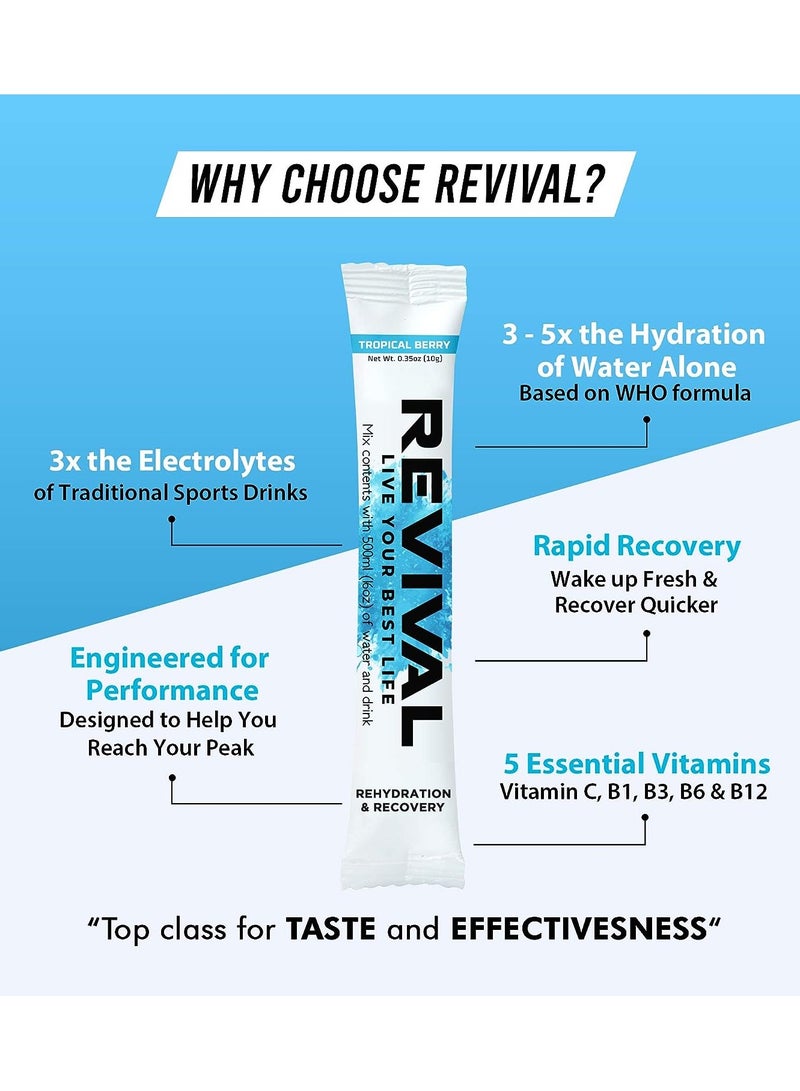 Revival Rapid Rehydration Electrolytes Powder Orange Burst 12 Sachet