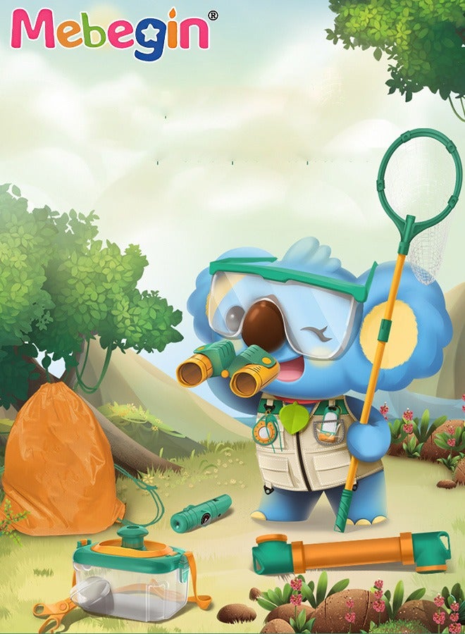 Kids Outdoor Explorer Kit, Bug Catching Kit, Nature Adventure Kit with Butterfly net, Binoculars, Hat,Vest, Whistle, Exploration Toys Kids Camping Gear, Educational Toys for Kids
