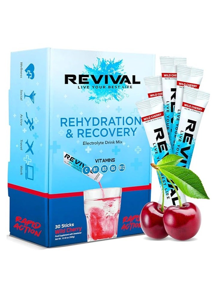 Revival Rapid Rehydration Electrolytes Powder Wild Cherry 30 Sachet