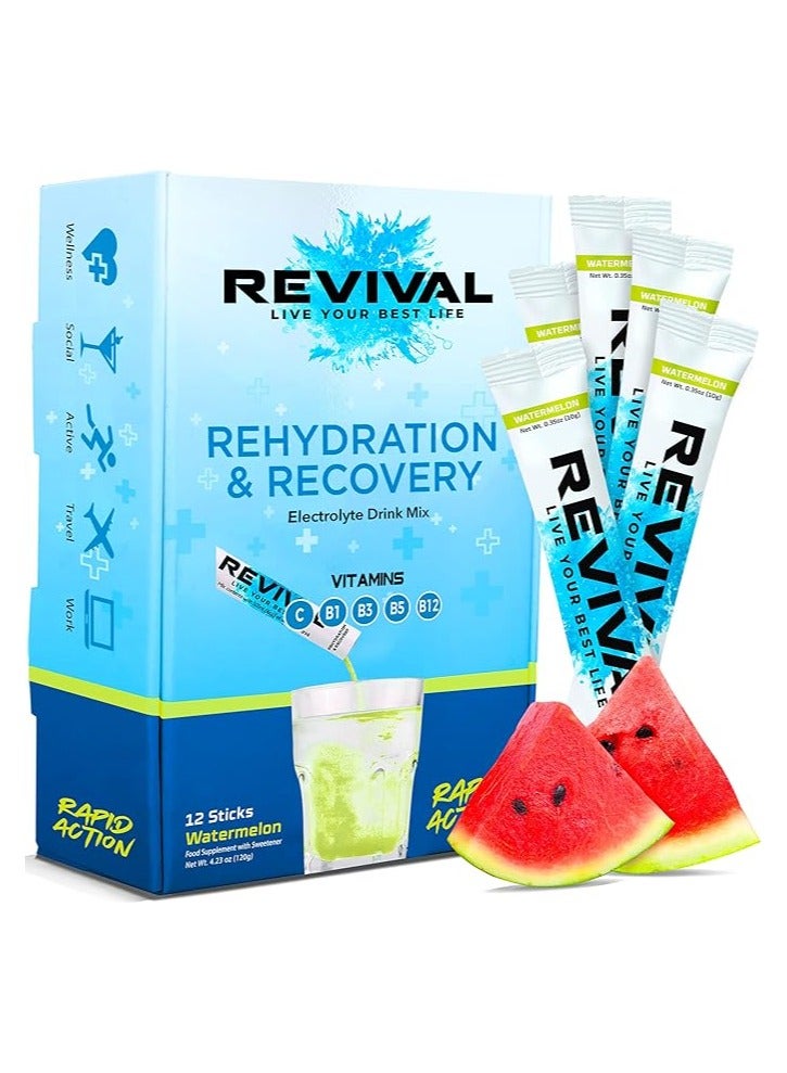 Revival Rapid Rehydration Electrolytes Powder Watermelon 12 Sachet