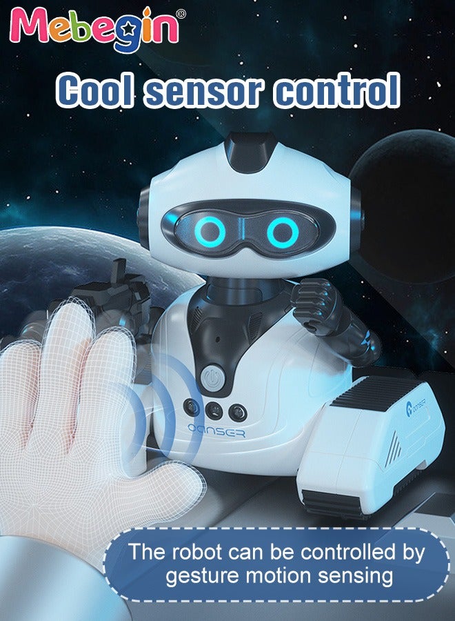 Robot Toy with Flexible Joints and Gesture Sensing, Remote Control Robot Toy, Rechargeable RC Robot with Dynamic Music, Popular Science and Intelligent Programming, Creative Moving Toy with Cute Appearance, Ideal Gift for Kids Aged 8+