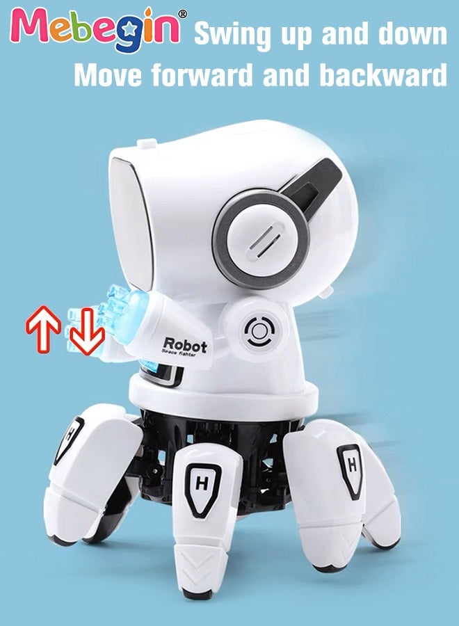 Dancing Robot Toy with Flashing Lights and Sound Effects, Companion Robot with Moving Arms and Legs, Creative Moving Toy with Cute Appearance, Suitable for Promoting Babies' Crawling and Walking Abilities, Ideal Gift for Kids, 15*15*18cm