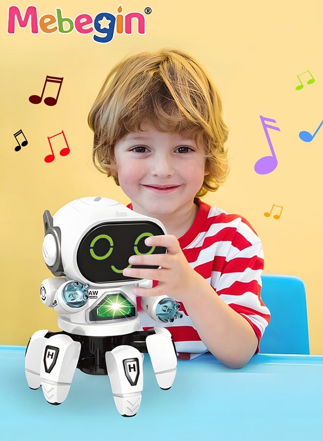 Dancing Robot Toy with Flashing Lights and Sound Effects, Companion Robot with Moving Arms and Legs, Creative Moving Toy with Cute Appearance, Suitable for Promoting Babies' Crawling and Walking Abilities, Ideal Gift for Kids, 15*15*18cm