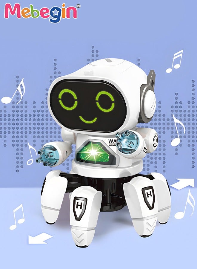 Dancing Robot Toy with Flashing Lights and Sound Effects, Companion Robot with Moving Arms and Legs, Creative Moving Toy with Cute Appearance, Suitable for Promoting Babies' Crawling and Walking Abilities, Ideal Gift for Kids, 15*15*18cm