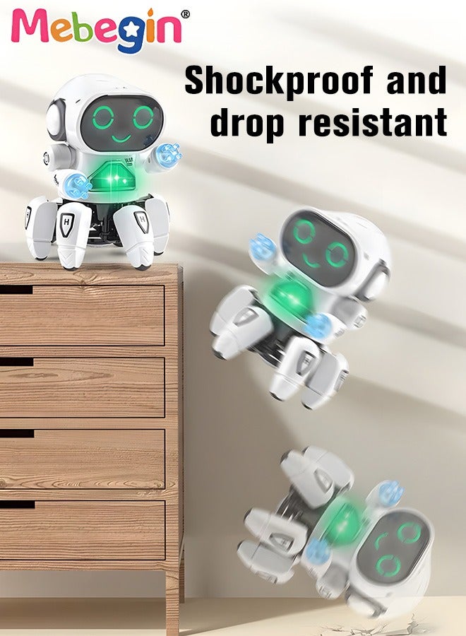 Dancing Robot Toy with Flashing Lights and Sound Effects, Companion Robot with Moving Arms and Legs, Creative Moving Toy with Cute Appearance, Suitable for Promoting Babies' Crawling and Walking Abilities, Ideal Gift for Kids, 15*15*18cm