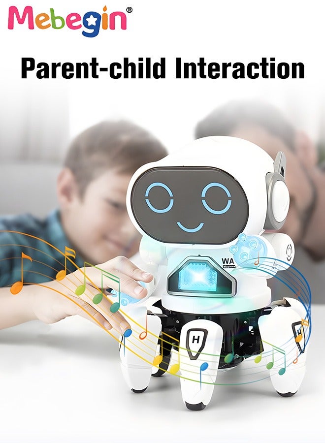 Dancing Robot Toy with Flashing Lights and Sound Effects, Companion Robot with Moving Arms and Legs, Creative Moving Toy with Cute Appearance, Suitable for Promoting Babies' Crawling and Walking Abilities, Ideal Gift for Kids, 15*15*18cm