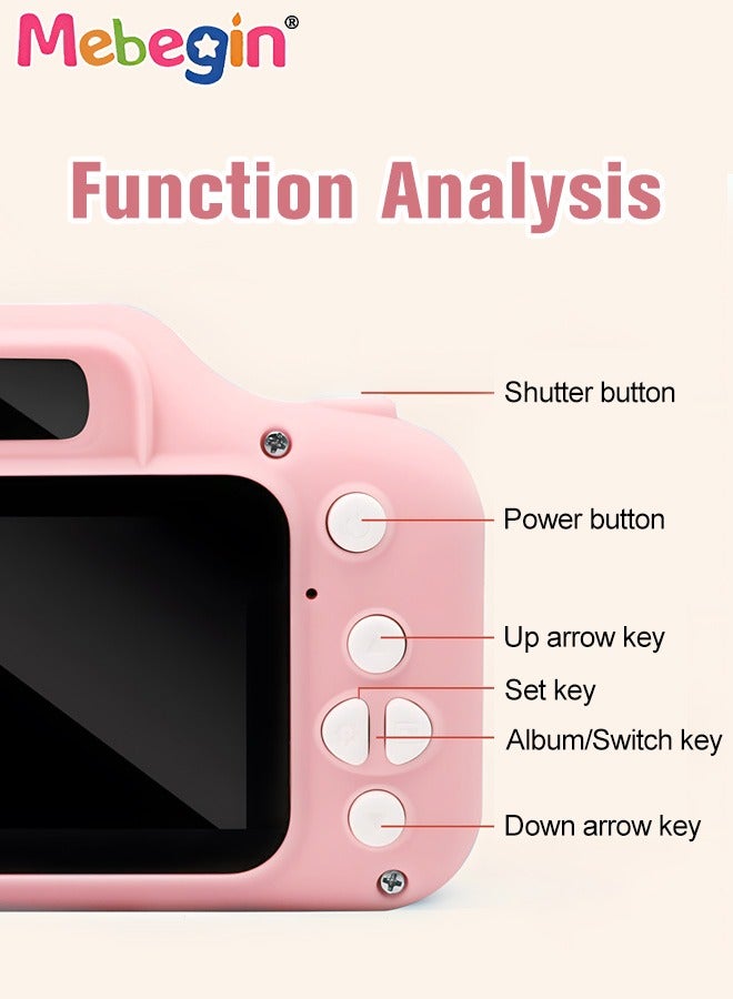 Kids Toy Camera, 1080P HD Toddler Digital Video Camera with 32G SD Card and Lanyard, Portable HD 13 Million Pixels Selfie Camera with Timing Shooting Function, Ideal Gift for Kids