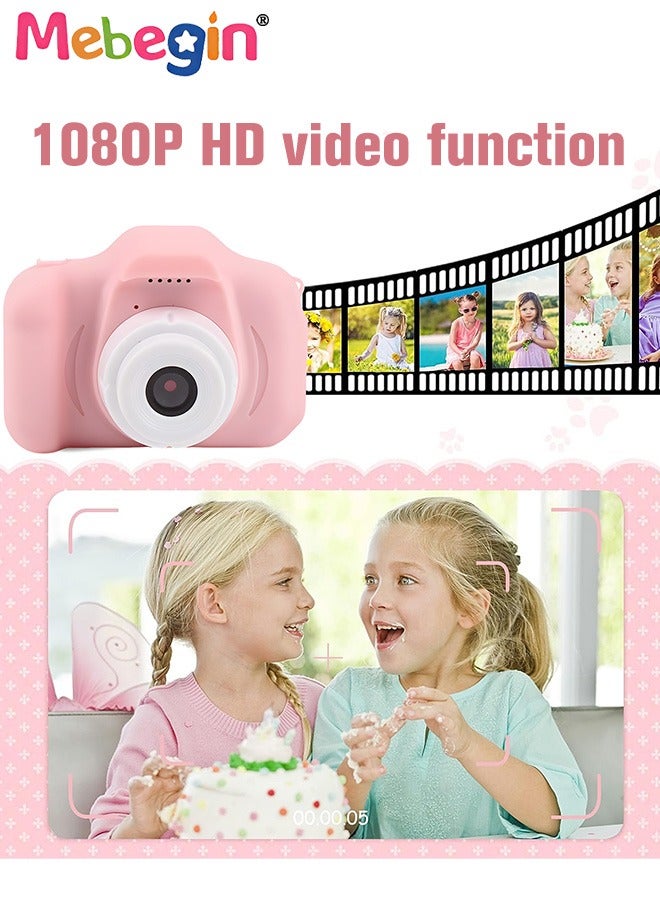 Kids Toy Camera, 1080P HD Toddler Digital Video Camera with 32G SD Card and Lanyard, Portable HD 13 Million Pixels Selfie Camera with Timing Shooting Function, Ideal Gift for Kids