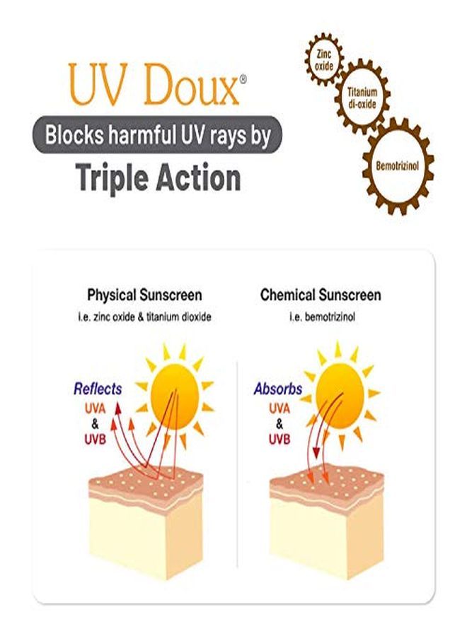 Uv Doux Gold Silicone Sunscreen Gel Spf 50 Pa+++ Uva/Uvb With Broad Spectrum Water Resistant Best Spf Sunscreen For Women 50 G