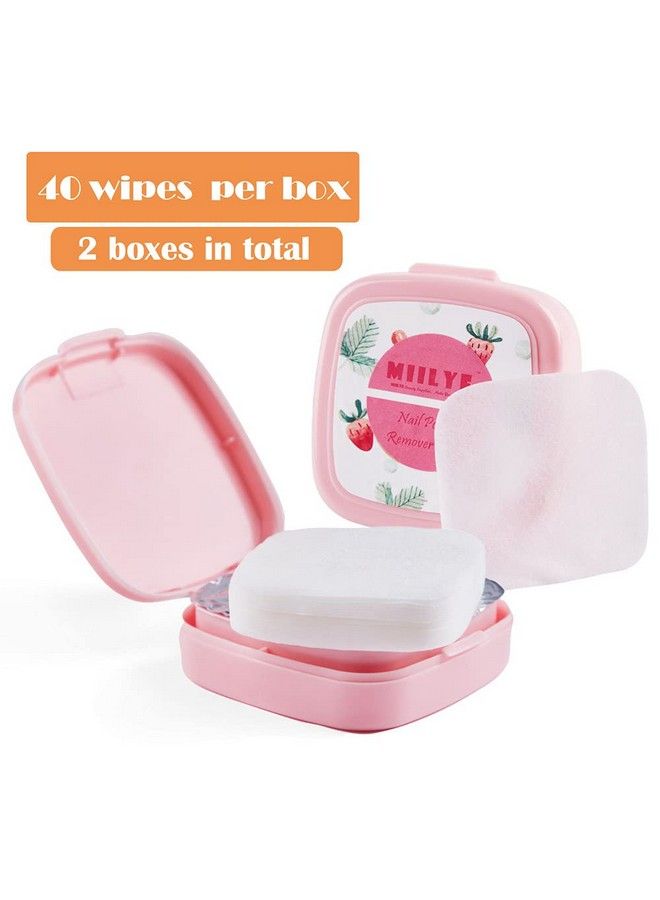 80Pcs Nail Polish Remover Pads In Box Easy To Carry | Instant Removal | Lint Free Nail Polish Wipes For Natural Airdried Water/Oil Based Nail Polish Soak Off