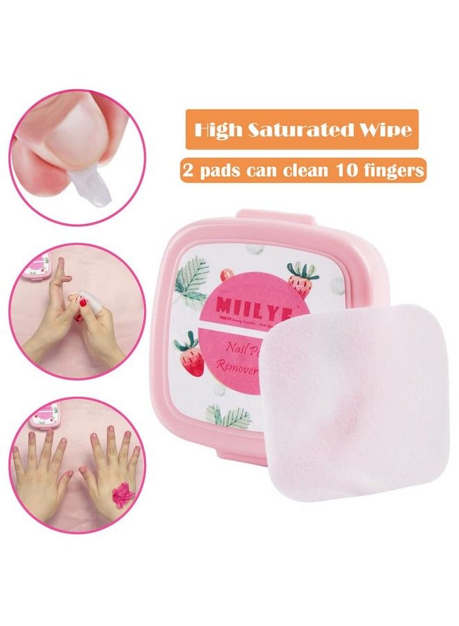 80Pcs Nail Polish Remover Pads In Box Easy To Carry | Instant Removal | Lint Free Nail Polish Wipes For Natural Airdried Water/Oil Based Nail Polish Soak Off