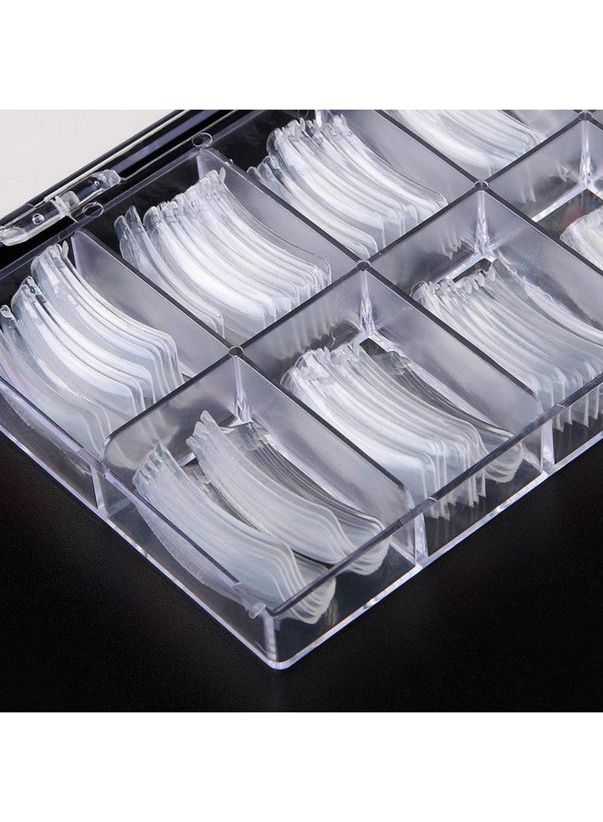 Nail Extension Form Tips Clear 100Pcs Poly Gel Acrylic Nails Mold Artificial Dual Forms System Uv Gel Diy Polish Manicure Tool 100Pcs/Case With Scale