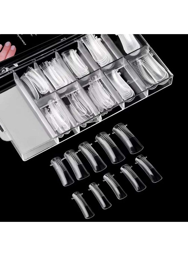 Nail Extension Form Tips Clear 100Pcs Poly Gel Acrylic Nails Mold Artificial Dual Forms System Uv Gel Diy Polish Manicure Tool 100Pcs/Case With Scale