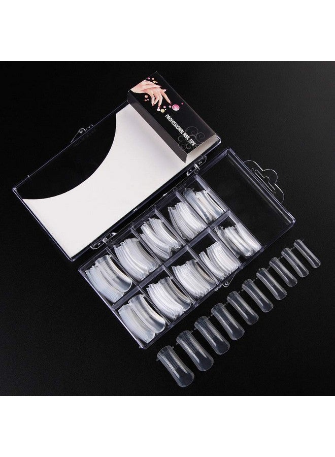Nail Extension Form Tips Clear 100Pcs Poly Gel Acrylic Nails Mold Artificial Dual Forms System Uv Gel Diy Polish Manicure Tool 100Pcs/Case With Scale