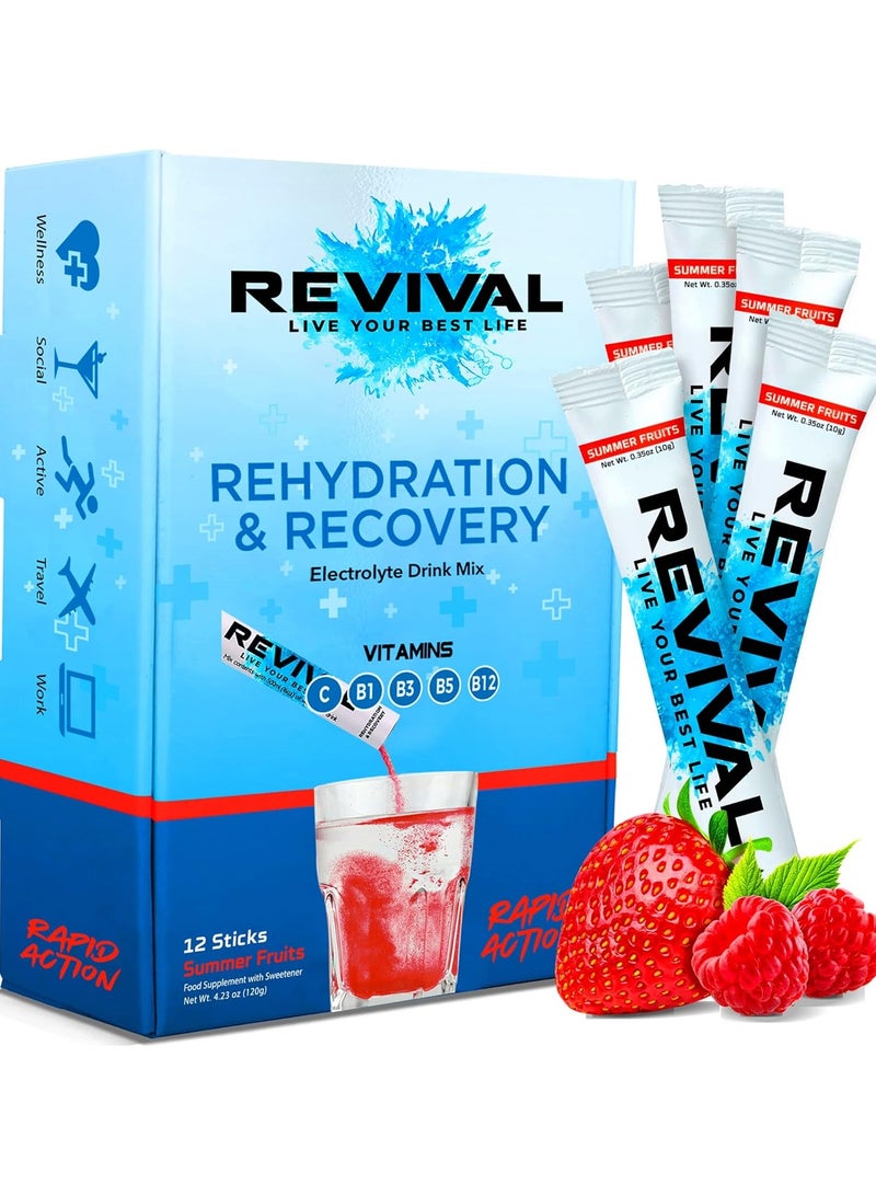 Revival Rapid Rehydration Electrolytes Powder Summer Fruit 12 Sachet