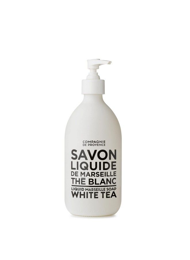 Compagnie De Provence Savon De Marseille Extra Pure Liquid Soap White Tea 16.9 Fl Oz Glass Pump Bottle