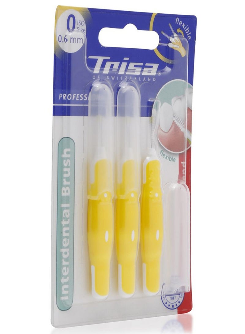 3-Piece Interdental Brush Set Yellow/White