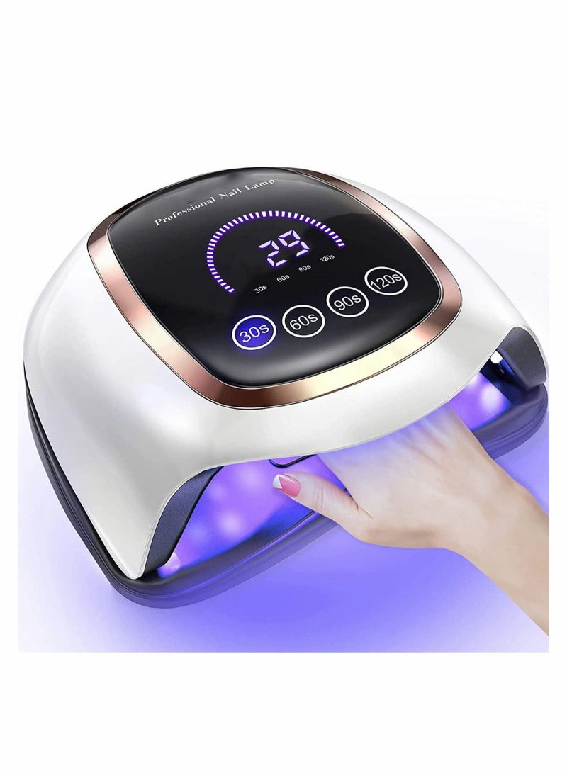 Professional Gel Polish LED Nail Drying Lamp Dryer 168W UV with LCD Touch Screen 4 Timer Setting Auto Sensor for Manicure Salon Curing Pedicure Arts Tools