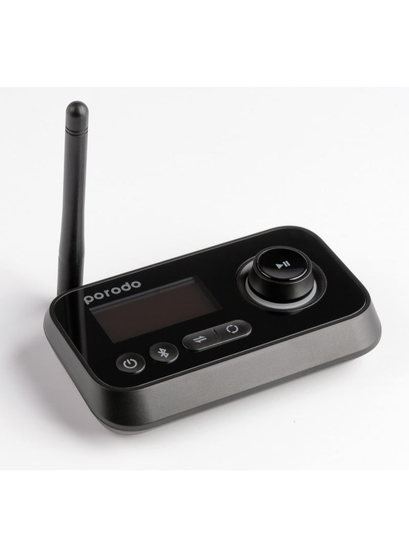 Porodo 3 in 1 Bluetooth Transmitter Receiver and Wireless Audio Adaptor - Black