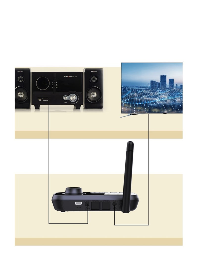 3 in 1 Bluetooth Transmitter Receiver and Wireless Audio Adaptor - Black