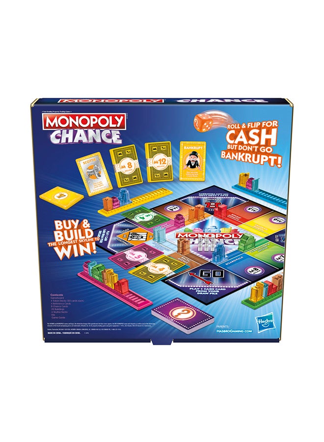 Chance Board Game - Fast-Paced, Family Fun, Risk-Taking Board Game for Kids and Adults, Strategic Property Buying, 20-Minute Gameplay, Skyline Building, Ages 8+, 2-4 players