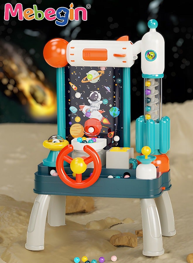 Musical Light Educational Electric Toy with Steering Wheel,Parent-child Interactive Focus Board Game Electric Toy,Removeable Legs Children's Meteorite Bean Picking Machine