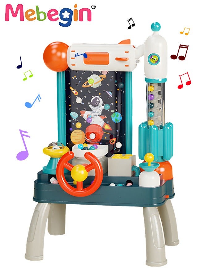 Musical Light Educational Electric Toy with Steering Wheel,Parent-child Interactive Focus Board Game Electric Toy,Removeable Legs Children's Meteorite Bean Picking Machine
