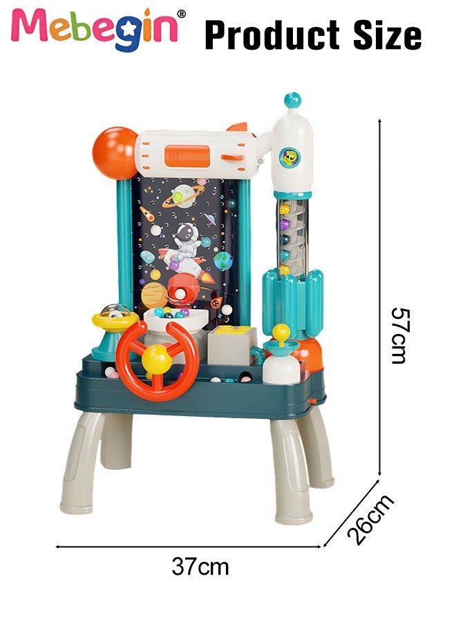 Musical Light Educational Electric Toy with Steering Wheel,Parent-child Interactive Focus Board Game Electric Toy,Removeable Legs Children's Meteorite Bean Picking Machine