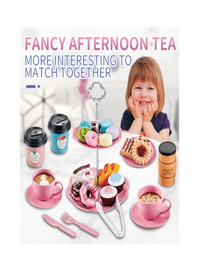 Pretend Kitchen Food Coffee Machine Afternoon Tea Play House Toys Set