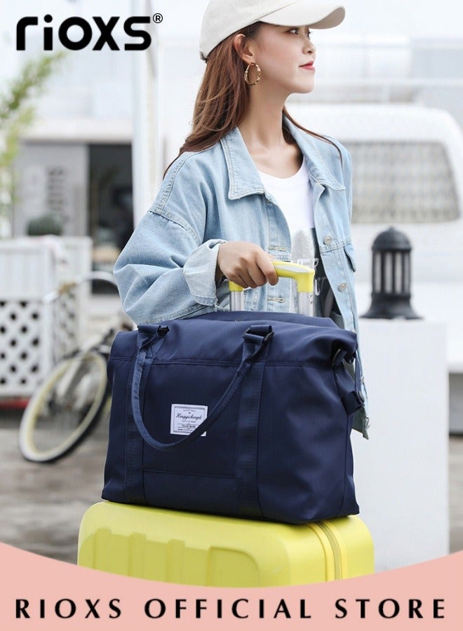 Travel Duffle Bag, Large Capacity Gym Bag, Sports Tote with Dry and Wet Separated Pocket, Multi Pocket Luggage Bag, Weekender Overnight Bag, Water Resistant Workout Bag for Women and Men, Shoulder Bag Tote Bag, Blue Carry-on Travel Bags