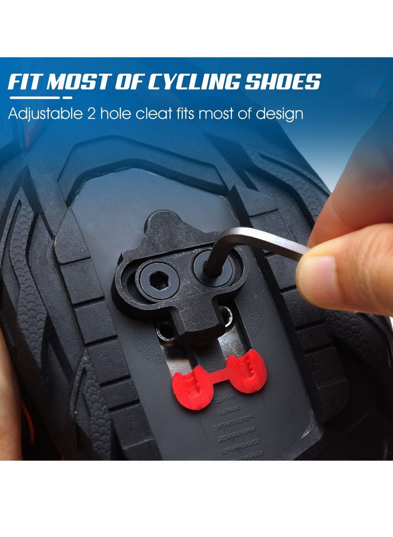 Mountain Bike Pedal Cleats, SHIMANO SPD Compatible, Pair of Black Bicycle Cleats with Metal Plates, Foot Cleats Cleats for Indoor Cycling and Outdoor Road Cycling Shoes