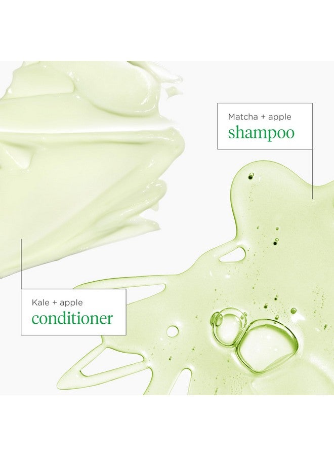 Superfoods Apple Matcha Kale Replenishing Shampoo Conditioner Set Replenish Dull Dry Hair And Supports Healthy Hair And Scalp Vegan Phalate & Parabenfree