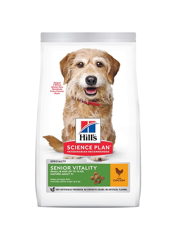 Senior Vitality Small & Mini Mature Adult 7+ Dog Food With Chicken And Rice - 1.5kg