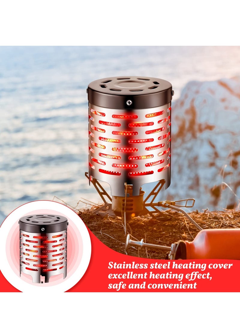 Mini Camping Heater, 2 Pcs Stainless Steel Tent Heater for Camping, with Handlefor Outdoor Backpacking Hiking Fishing