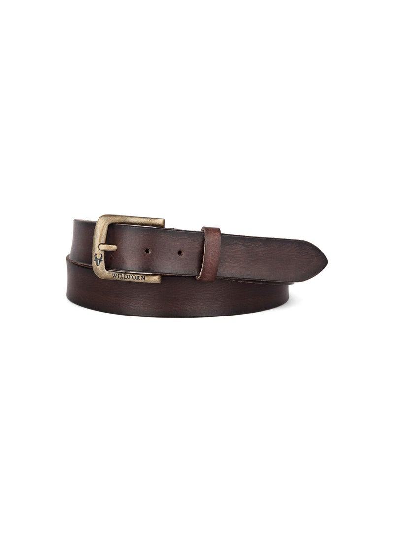 WildHorn Gift Leather Wallet Belt Combo New Bombay Brown