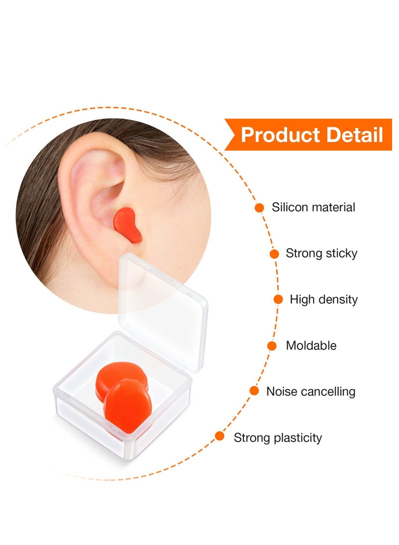 18 Pairs Ear Plugs for Sleeping Soft Reusable Moldable Silicone Earplugs Noise Cancelling Earplugs Sound Blocking Ear Plugs with Case for Swimming