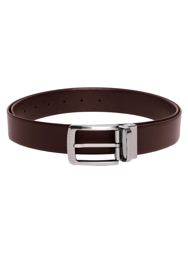 WildHorn Men's Classic Leather Wallet and Belt Combo Brown