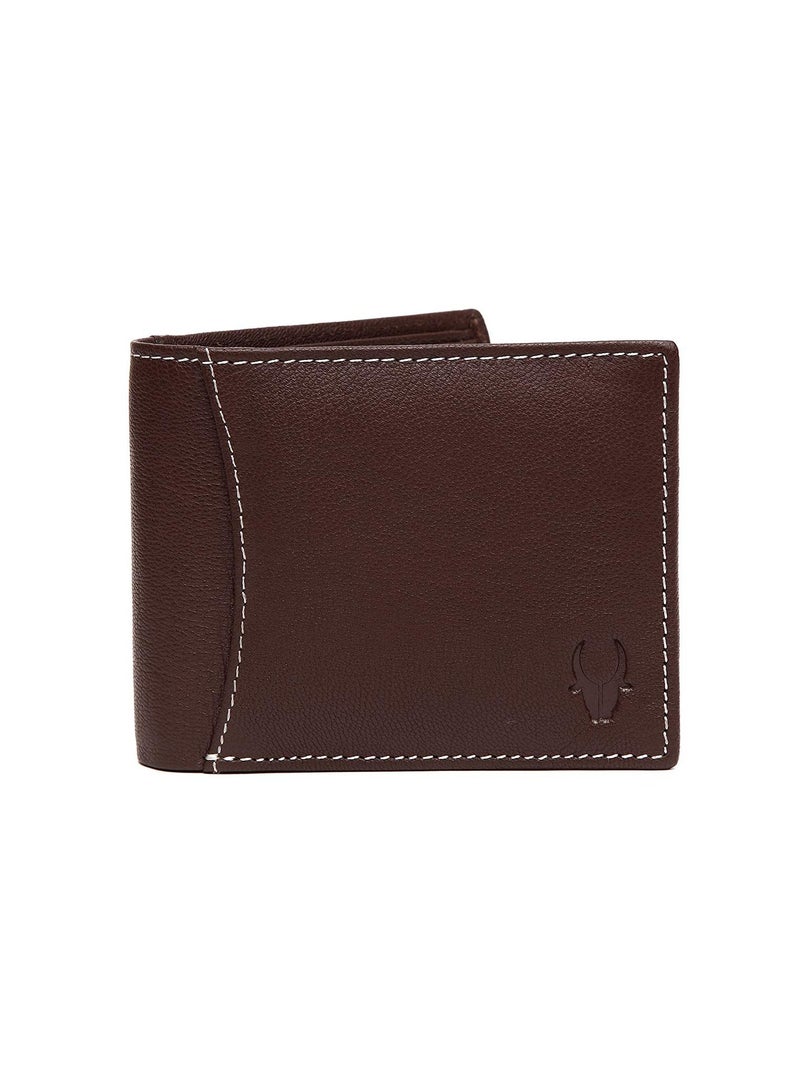 WildHorn Men's Classic Leather Wallet and Belt Combo Brown