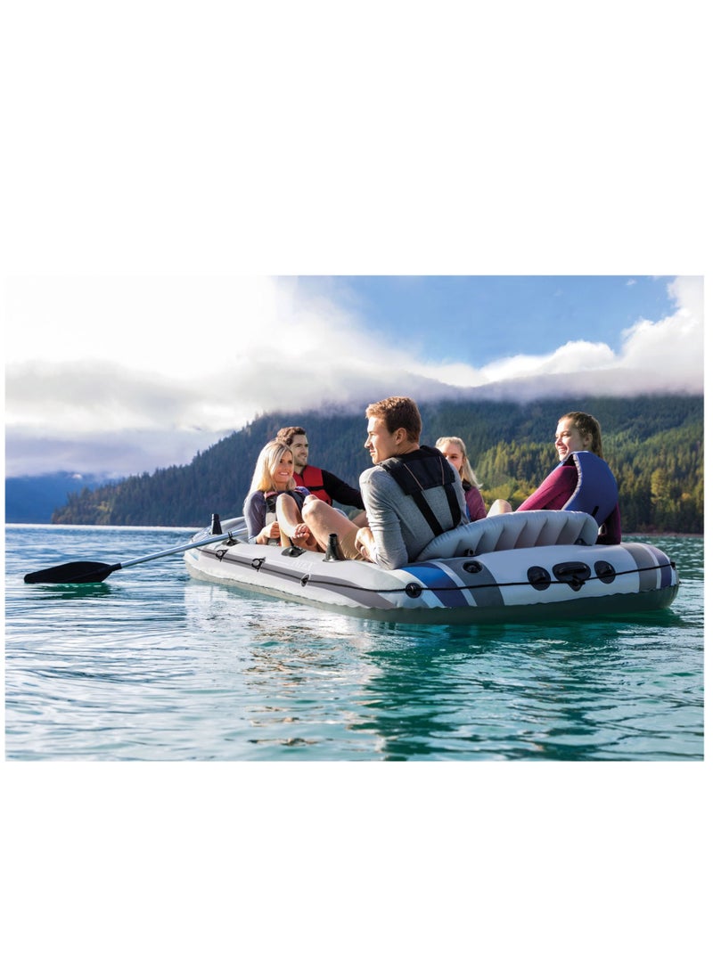 Excursion 5 Boat Set 5 Person Inflatable Boat for Fishing, Camping and Leisure Activities on the Lake