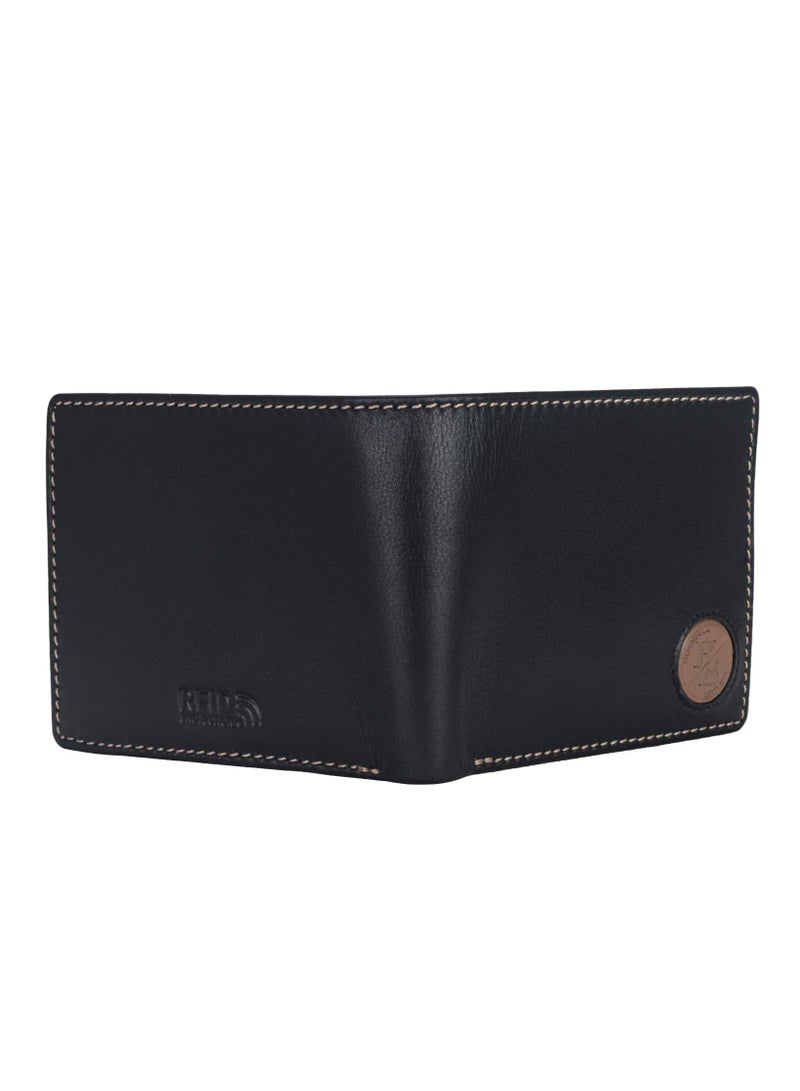 Bill Mens Leather Wallet, Black/Mud, Casual | MW167 (RV36)