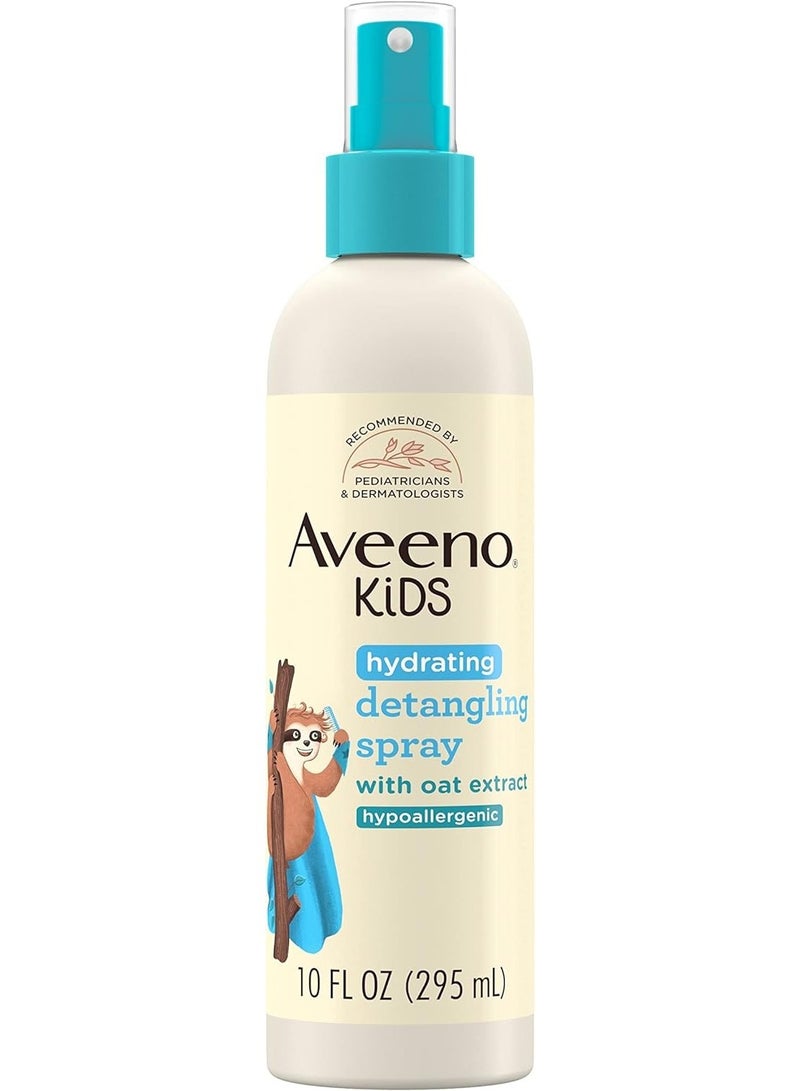 Aveeno Kids Hydrating Detangling Spray with Oat Extract, Quickly & Gently Detangles Kids' Hair, Tear-Free & Suitable for Skin & Scalp, Light Fragrance, Hypoallergenic, 10 fl. Oz
