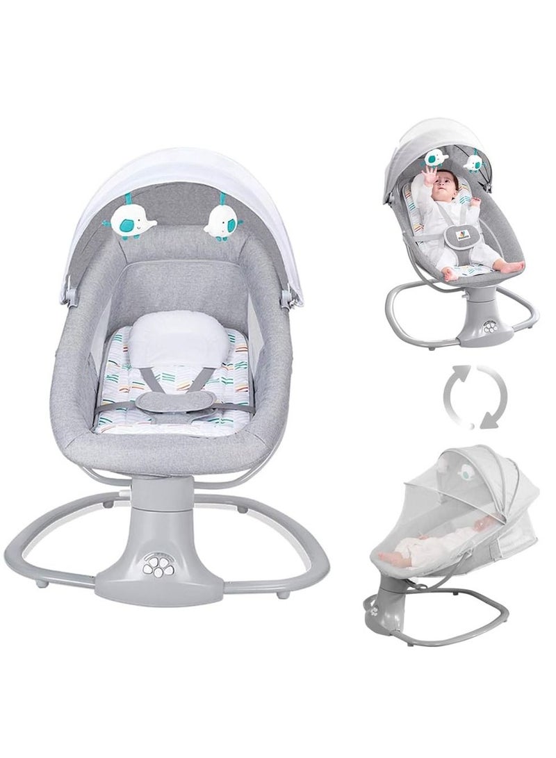 Baby Swing 3 in 1 Adjustable Backrest Infant Rocking Chair Electric Adjustable Rocking Chair (Gray)