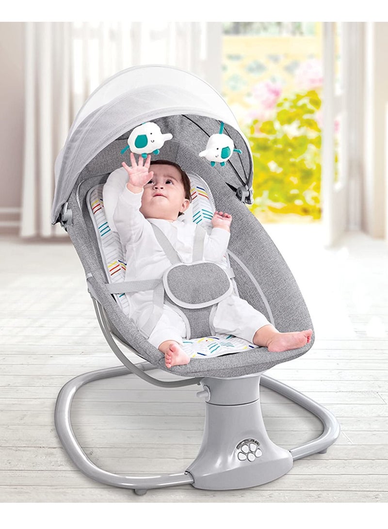 Baby Swing 3 in 1 Adjustable Backrest Infant Rocking Chair Electric Adjustable Rocking Chair (Gray)