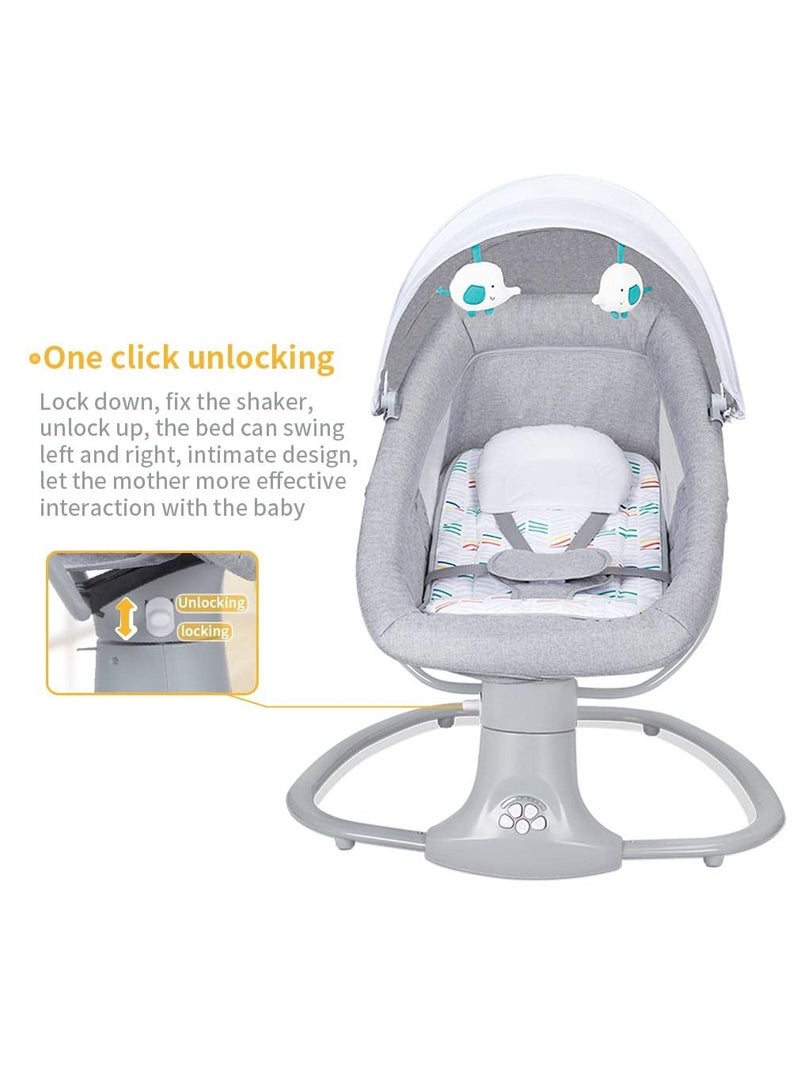 Baby Swing 3 in 1 Adjustable Backrest Infant Rocking Chair Electric Adjustable Rocking Chair (Gray)