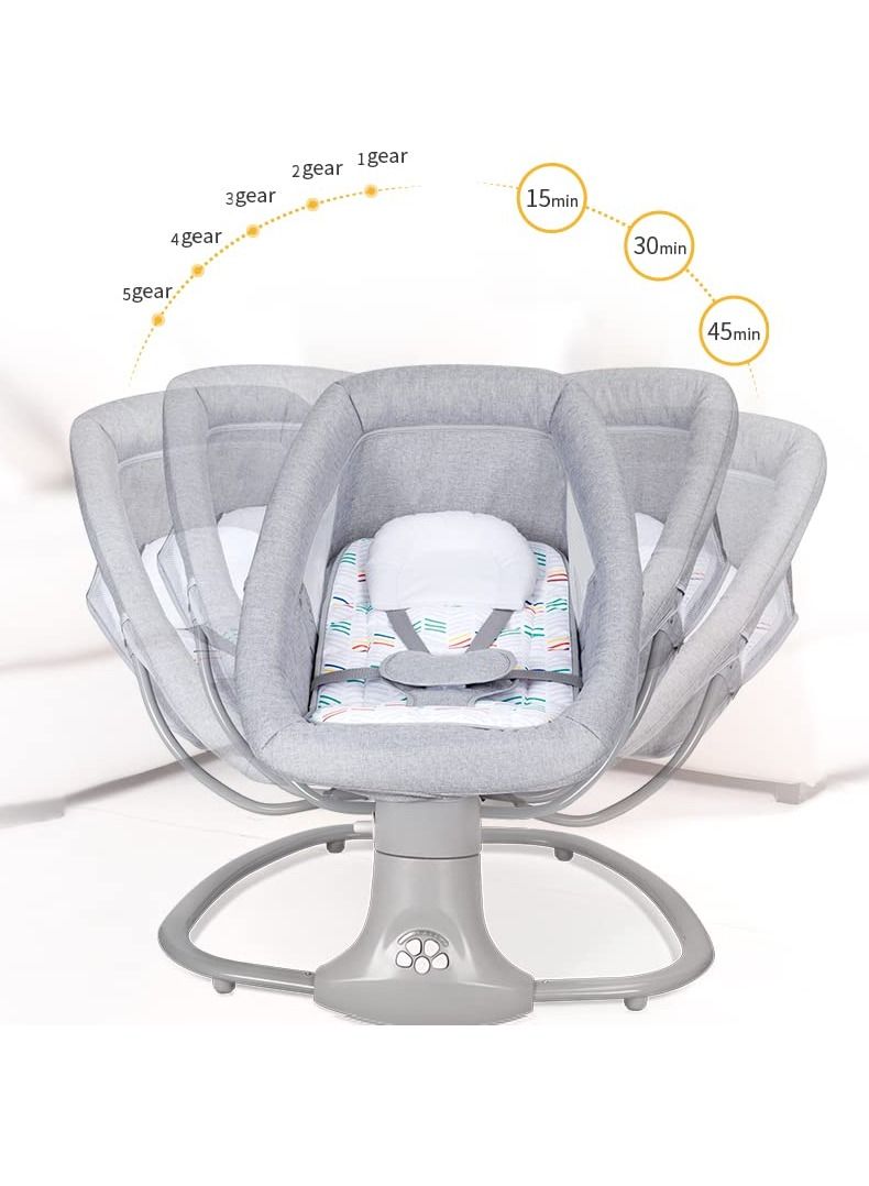 Baby Swing 3 in 1 Adjustable Backrest Infant Rocking Chair Electric Adjustable Rocking Chair (Gray)