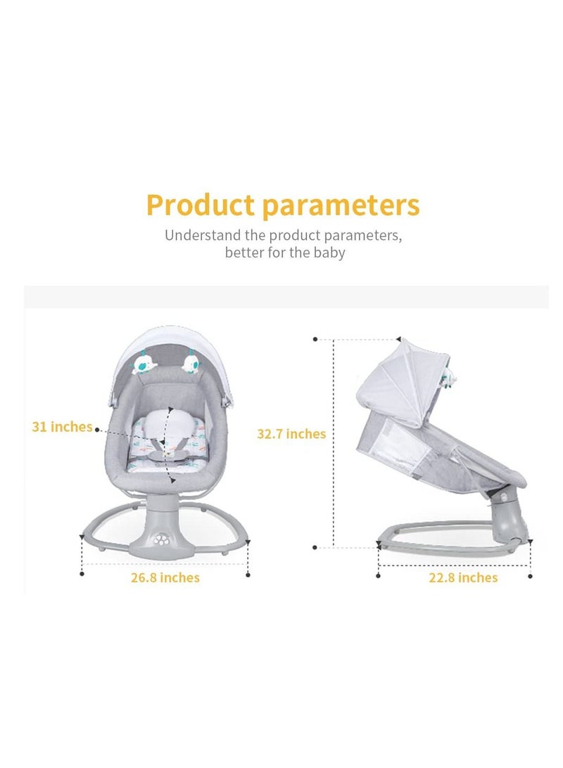 Baby Swing 3 in 1 Adjustable Backrest Infant Rocking Chair Electric Adjustable Rocking Chair (Gray)