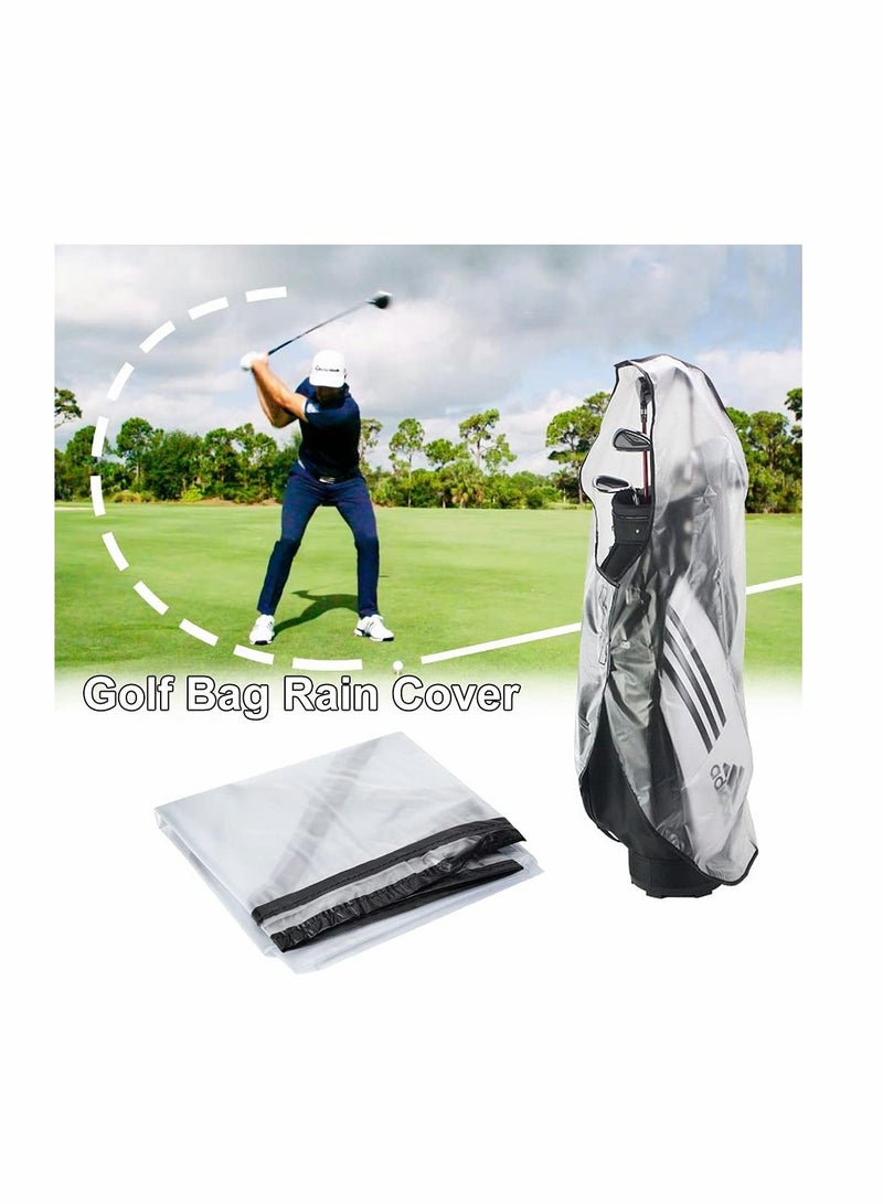 Golf Bag Rain Cover, KASTWAVE PVC Trolley Rain cover Rain Hood Waterproof Windproof Translucent PVC Golf Cart Travel Bag Rain Hood Portable Golf Rain Hood for Golf Bags Push Carts