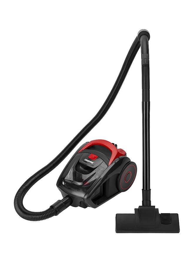 Cyclonic Vacuum Cleaner With 1.5L Dust bag Capacity, Lower Noise Design, Flexible Hose With handle Airflow Control, Pedal On/Off Switch, Automatic Cord Rewinder Function, Hepa Filtration System 1.5 L 2200 W GVC19035 Red, Black