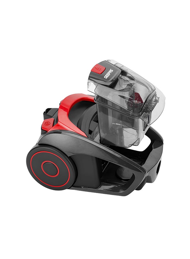 Cyclonic Vacuum Cleaner With 1.5L Dust bag Capacity, Lower Noise Design, Flexible Hose With handle Airflow Control, Pedal On/Off Switch, Automatic Cord Rewinder Function, Hepa Filtration System 1.5 L 2200 W GVC19035 Red, Black
